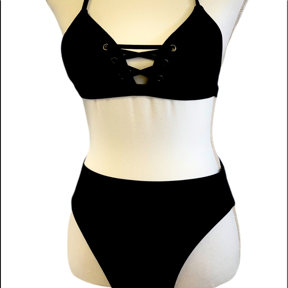 Ladies Hollister black 2 piece swim